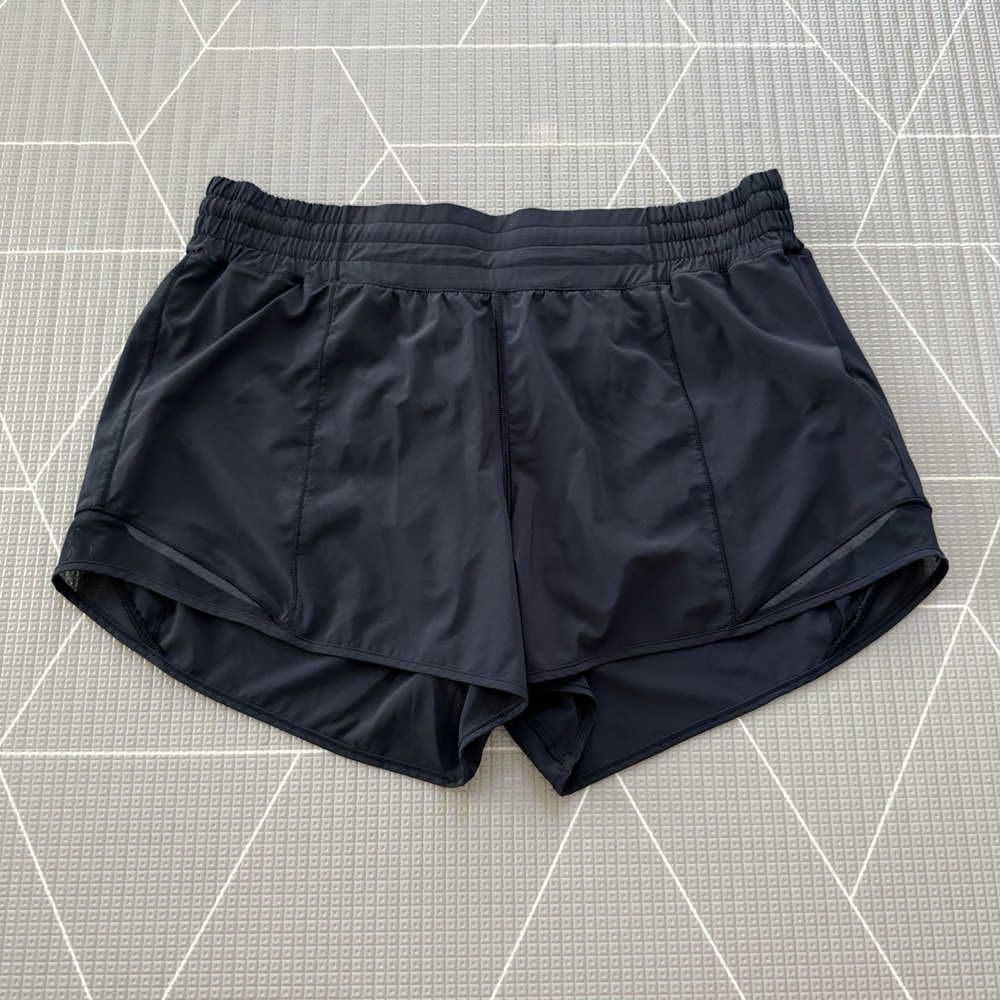 Lululemon Hotty Hot Short *High Rise Long 4" Size 12 Tall Black LW7ARIT
